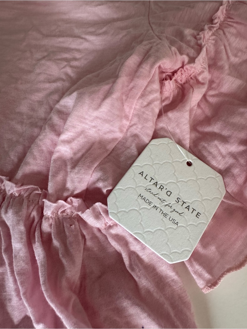 Altar'd State Pink Ruffle Tee - Picture 2 of 4
